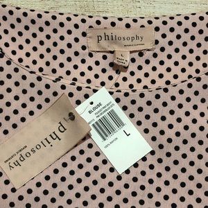 NWT Philosophy pink polka dot top